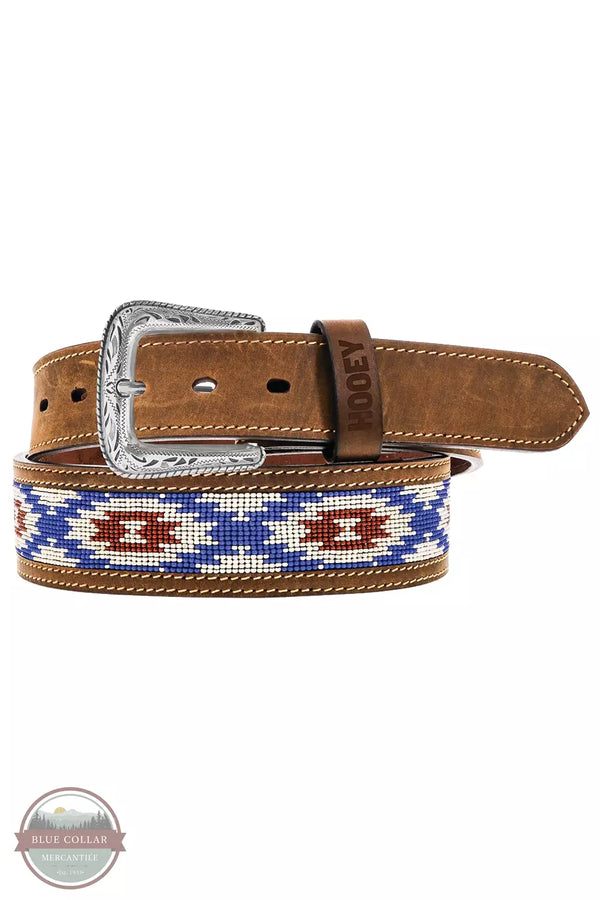 Hooey HMBLT059 Tapered Red, White & Blue Beaded Belt Front View