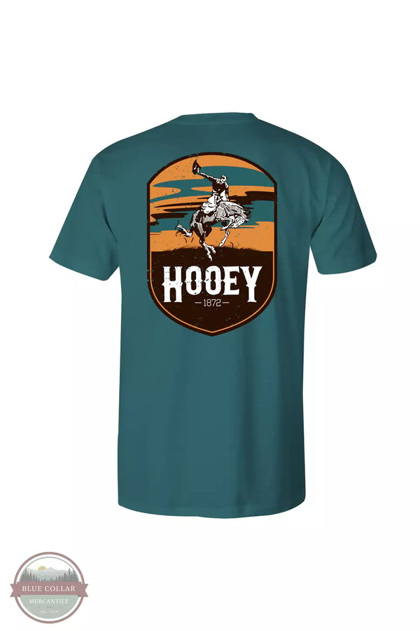 Hooey HT1688TL Cheyenne Short Sleeve Graphic T-Shirt in Teal Back View