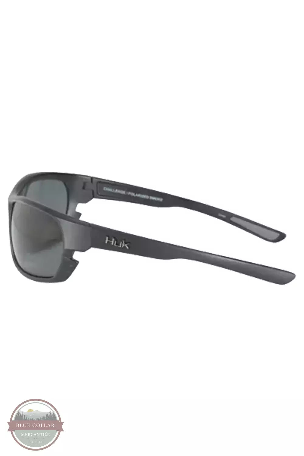 Huk E000024600101 Challenge Polarized Sunglasses in Matte Black Frame / Gray Lens Side View