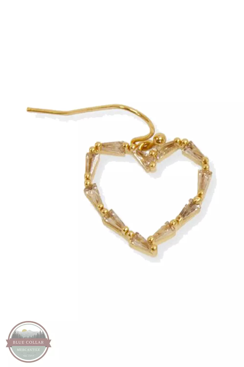 Joy Susan 338-233 Gold Crystal Heart Earrings Detail View