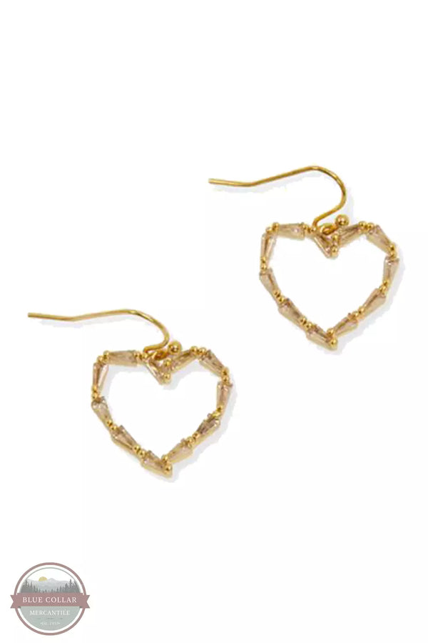Joy Susan 338-233 Gold Crystal Heart Earrings Side View