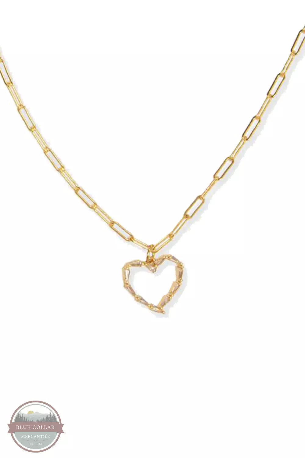 Joy Susan 338-233 Gold Crystal Heart Necklace Detail View