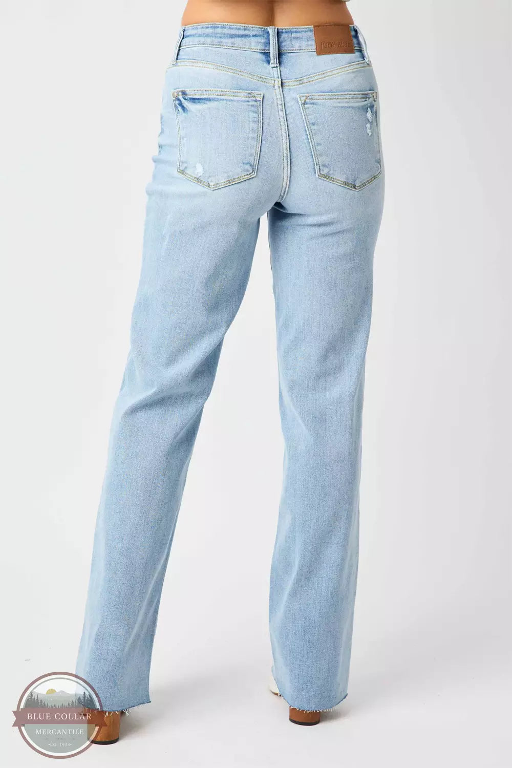 Judy Blue 82483REG High Waist V Front Waistband Straight Fit Jeans in Light Back View