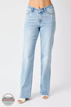 Judy Blue 82483REG High Waist V Front Waistband Straight Fit Jeans in Light Front View