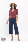 Judy Blue 88716REG Tummy Control Wide Leg Crop Jeans Front View