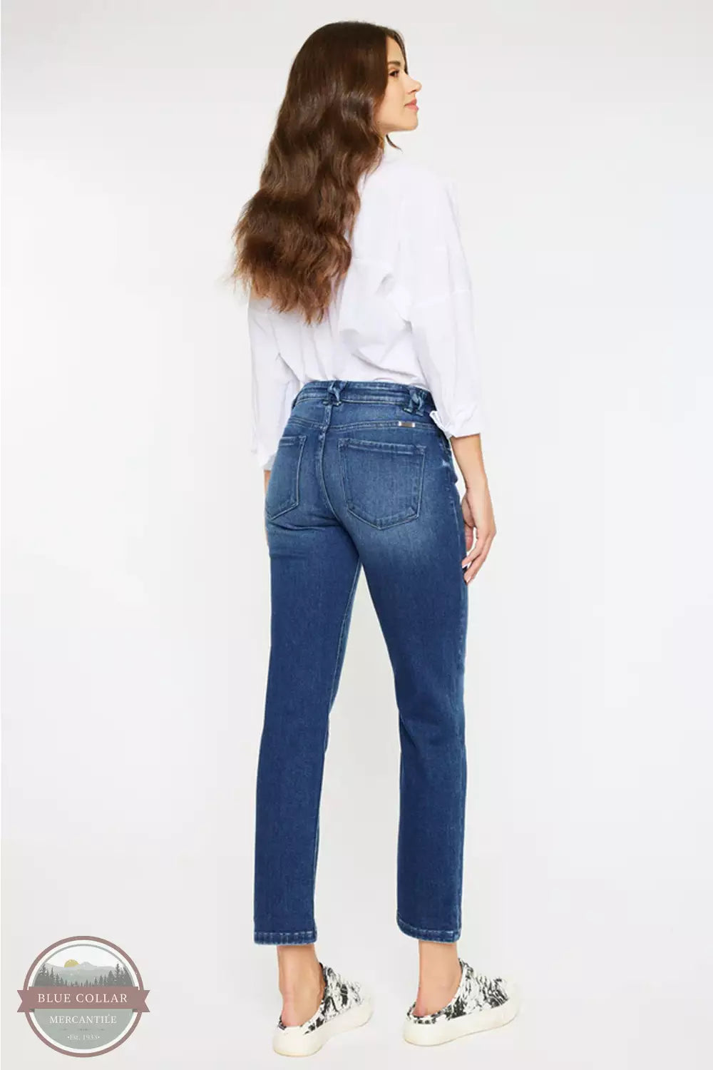 Kancan KC2567D Dolores Mid Rise Slim Straight Jeans Back View