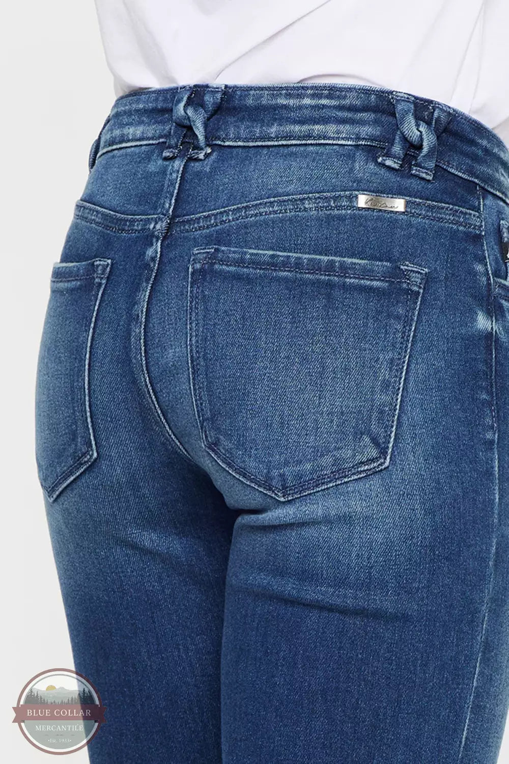 Kancan KC2567D Dolores Mid Rise Slim Straight Jeans Back Detail View