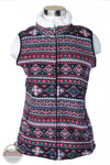 Keren Hart 15018 Fleece Vest with a Multicolor Print Red Front View