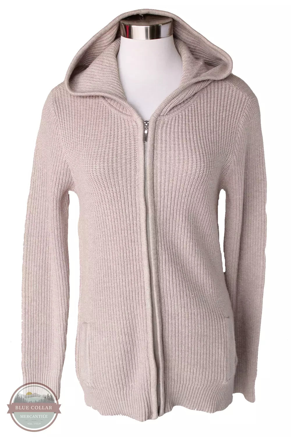 Keren Hart 35008 Full Zip Hooded Sweater Khaki Front View