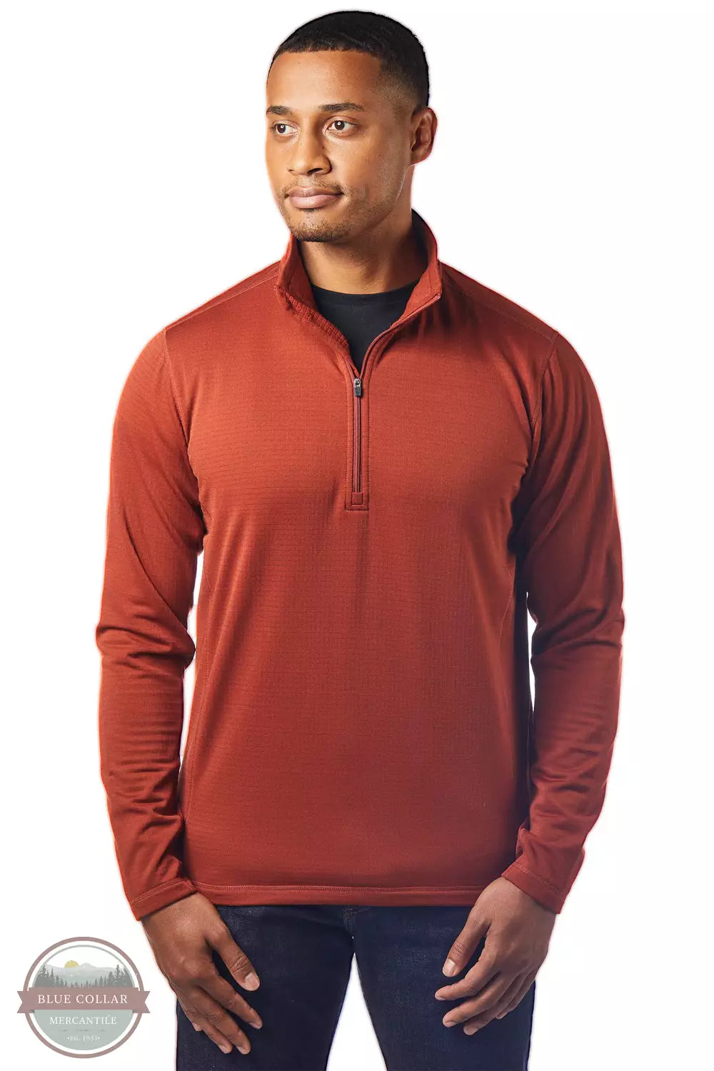 Landway 2423 Radiance Thermal Dry Performance Fleece Pullover Burnt Orange Front View