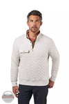 Landway CF-63 Riverton Quilted Long Sleeve Snap Pullover in Oatmeal Front View