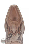 Laredo 52461 Shawnee Western Boot in Tan & Snake Print Toe View