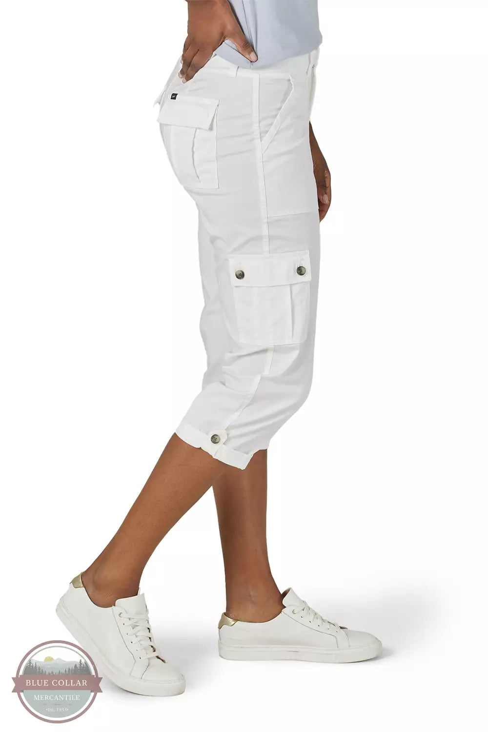Lee 112314366 Ultra Lux Flex-To-Go Relaxed Cargo Capris Side View