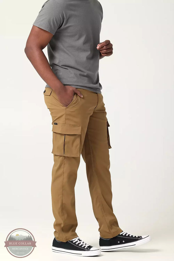 Lee 112321865 Extreme Motion Synthetic Cargo Straight Pants in Tumbleweed Side View