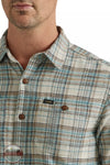 Lee 112339804 Extreme Motion Flannel Button Down Long Sleeve Shirt in Salina Stone Plaid Detail View