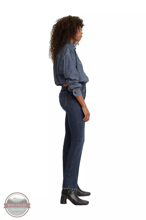 Levi's 18883-0151 724 High Rise Slim Straight Jeans in Chelsea Hour - Dark Wash Side View