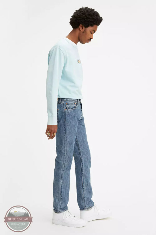 Levis 501 Original Fit Mens Jeans Straight Leg Button Fly 100% Cotton Light  Wash
