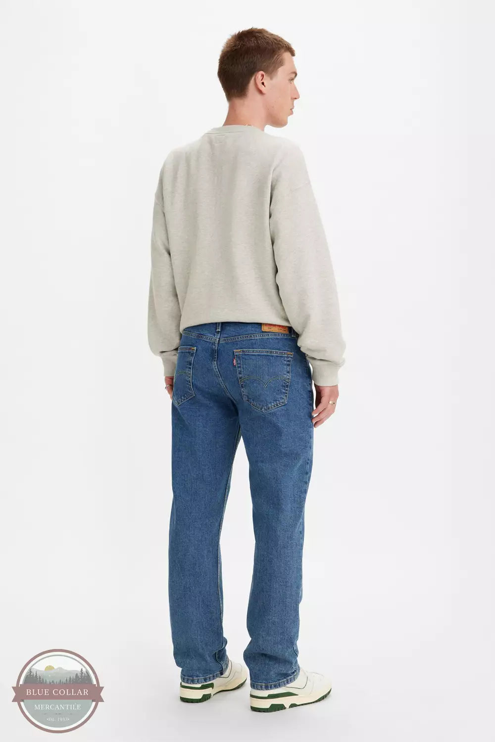 Levi's 514-0831 514 Straight Regular Fit Jeans in Stonewash Stretch Back View