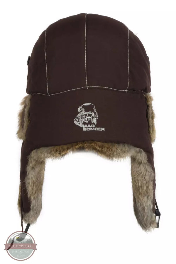 Mad Bomber 305CHOC Chocolate Supplex Bomber Hat with Brown Fur Back View