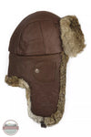 Mad Bomber 305LHICK Hickory Leather Bomber Hat with Brown Fur Side View