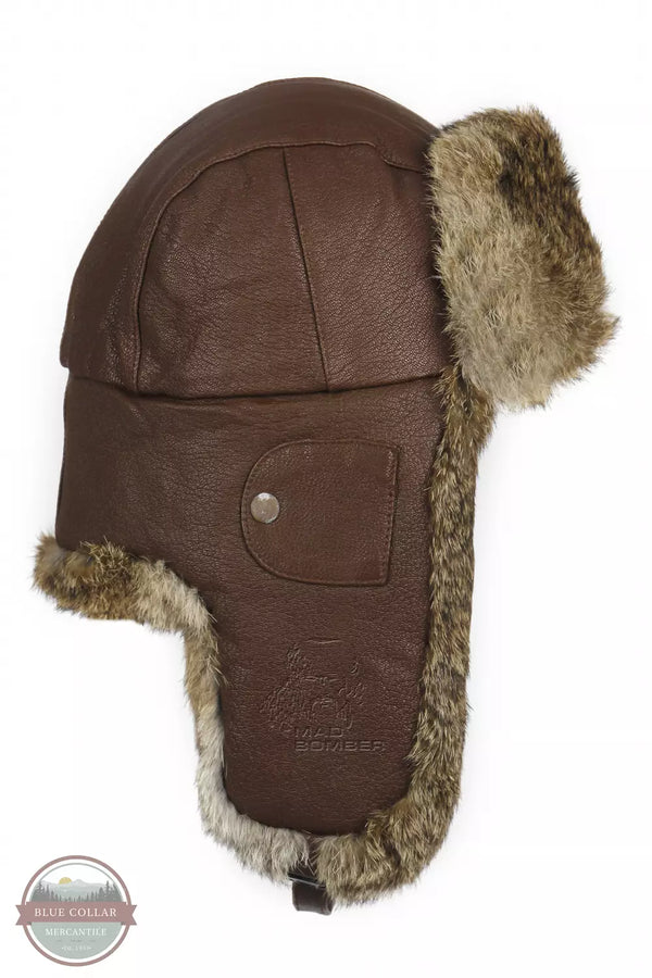 Mad Bomber Men's Leather Fur Hat - Hickory