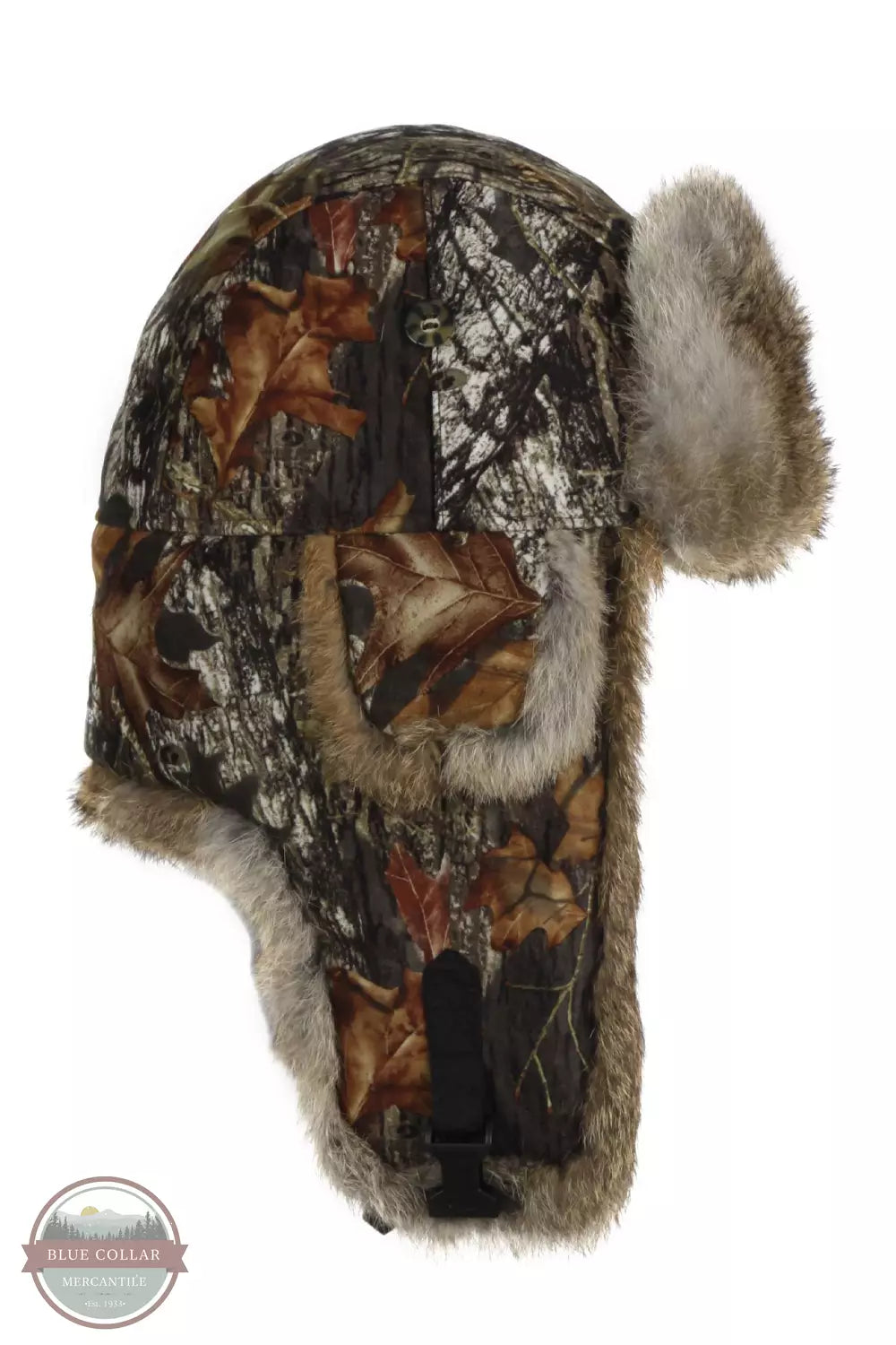 Mad Bomber 305SDMO Mossy Oak Saddlecloth Bomber Hat with Brown Fur Side View