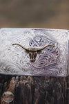 Montana Silversmith 46510-64 Iconic Western Longhorn Silver Buckle Detail View