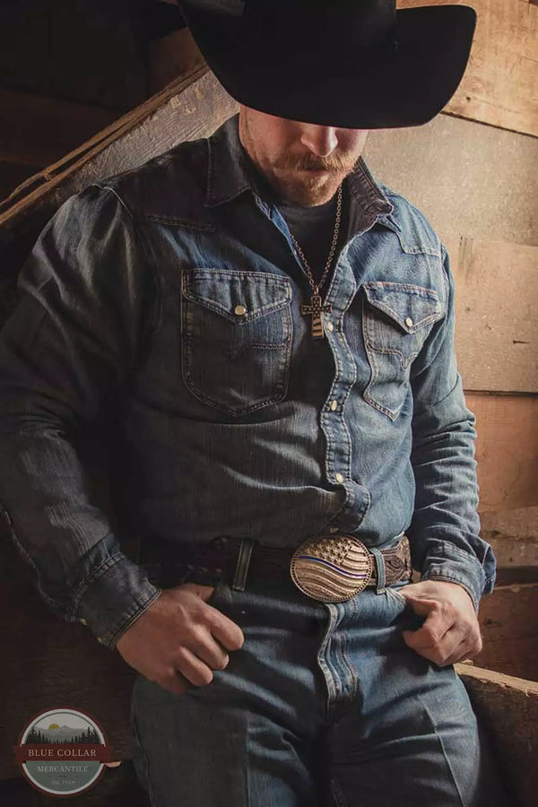Montana Silversmiths A967TBL In Blue Attitude Buckle Life View