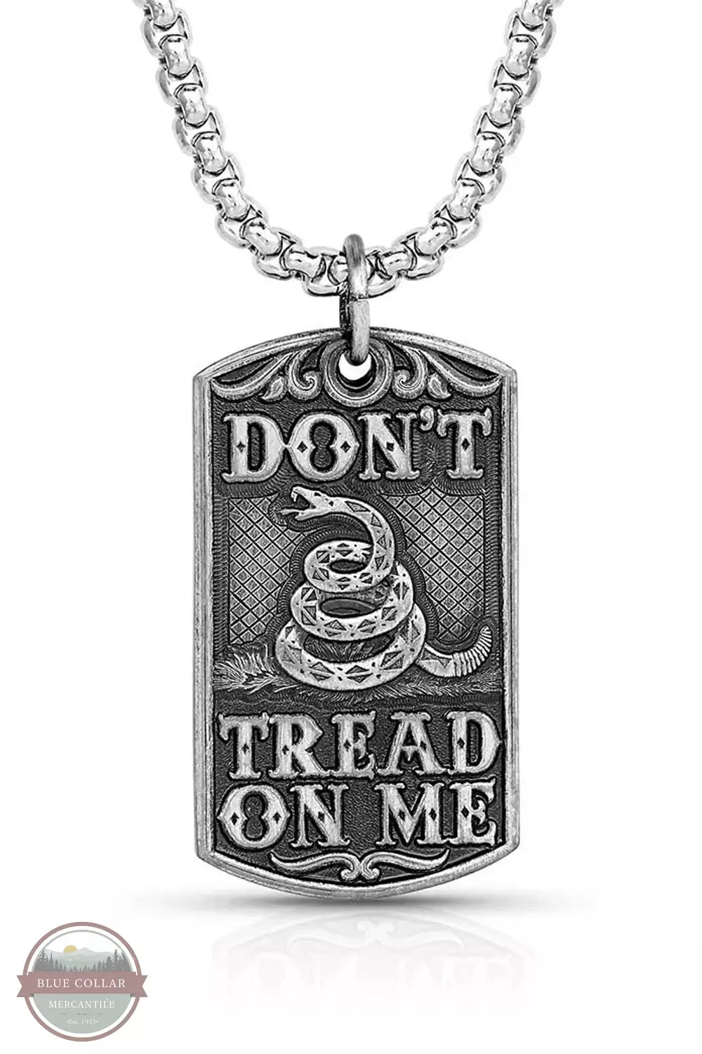 Montana Silversmiths NC5492MA Don't Tread on Me Dog Tag Necklace Front View