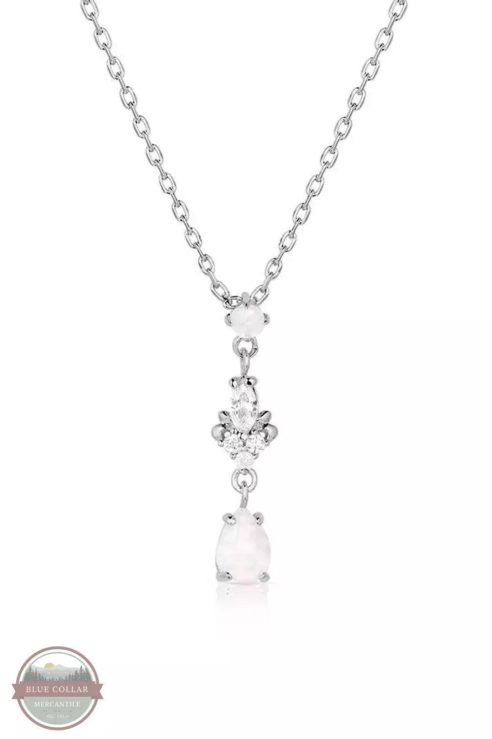Montana Silversmiths NC5772 Elegant Harmony White Opal Necklace Front View