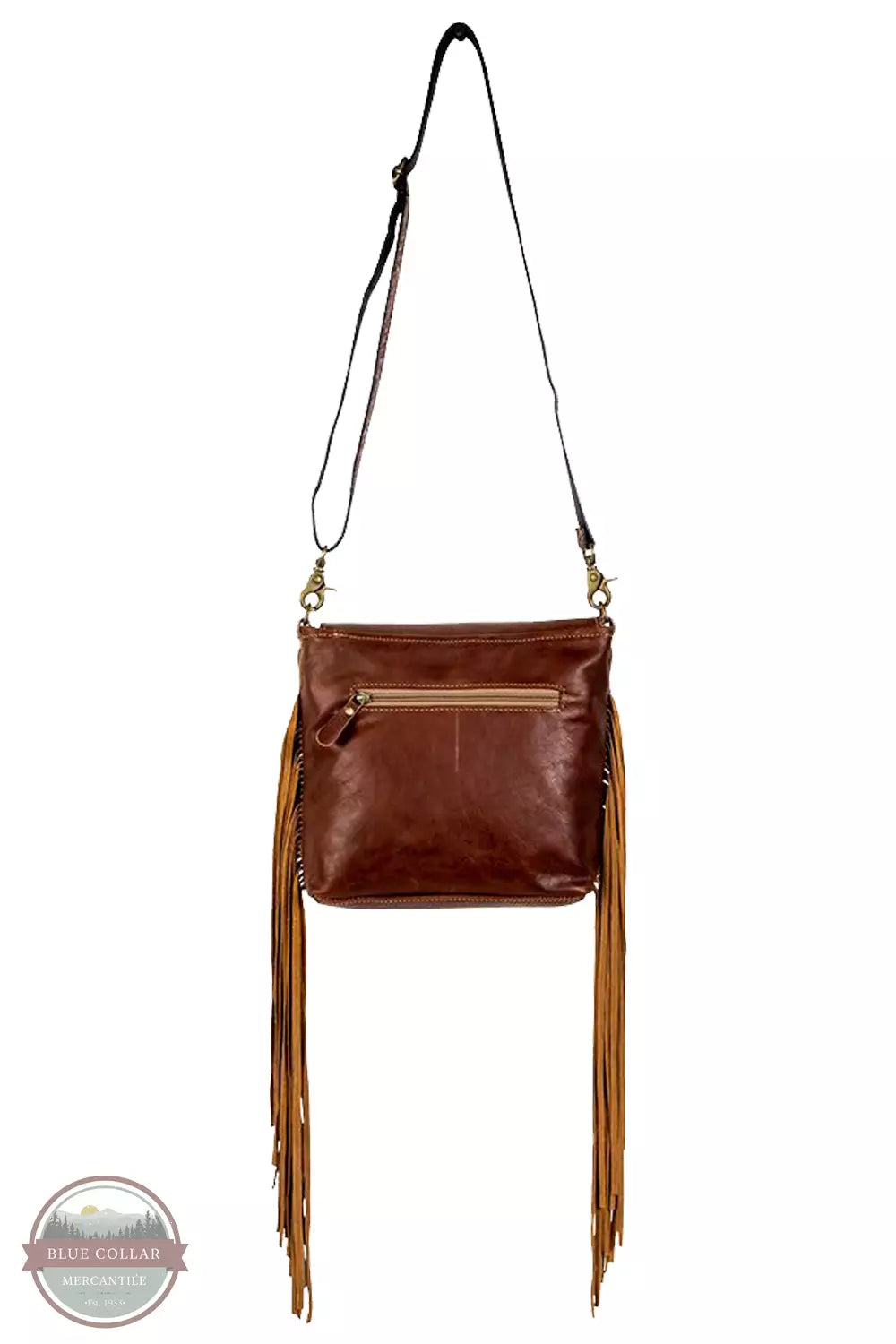 Myra Bag S-7322 Roswell Way Fringed Hand-Tooled Bag Back View