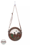 Myra Bag S-8799 Prairie Dreams Hand-Tooled Round Bag Front View