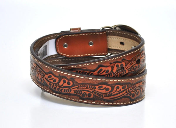 Nocona N4410402&nbsp;Leather Belt with Bullrider Buckle back of belt
