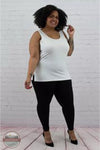 New Mix/Love Poem SOL01R Solid High Waist Leggings in Black Curvy Profile View