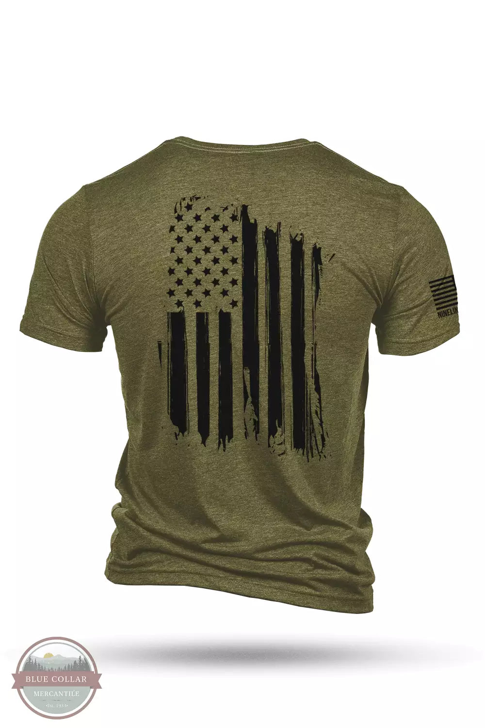 Nine Line AMERICA-TSTRI America Tri-Blend Short Sleeve T-Shirt Olive Back View