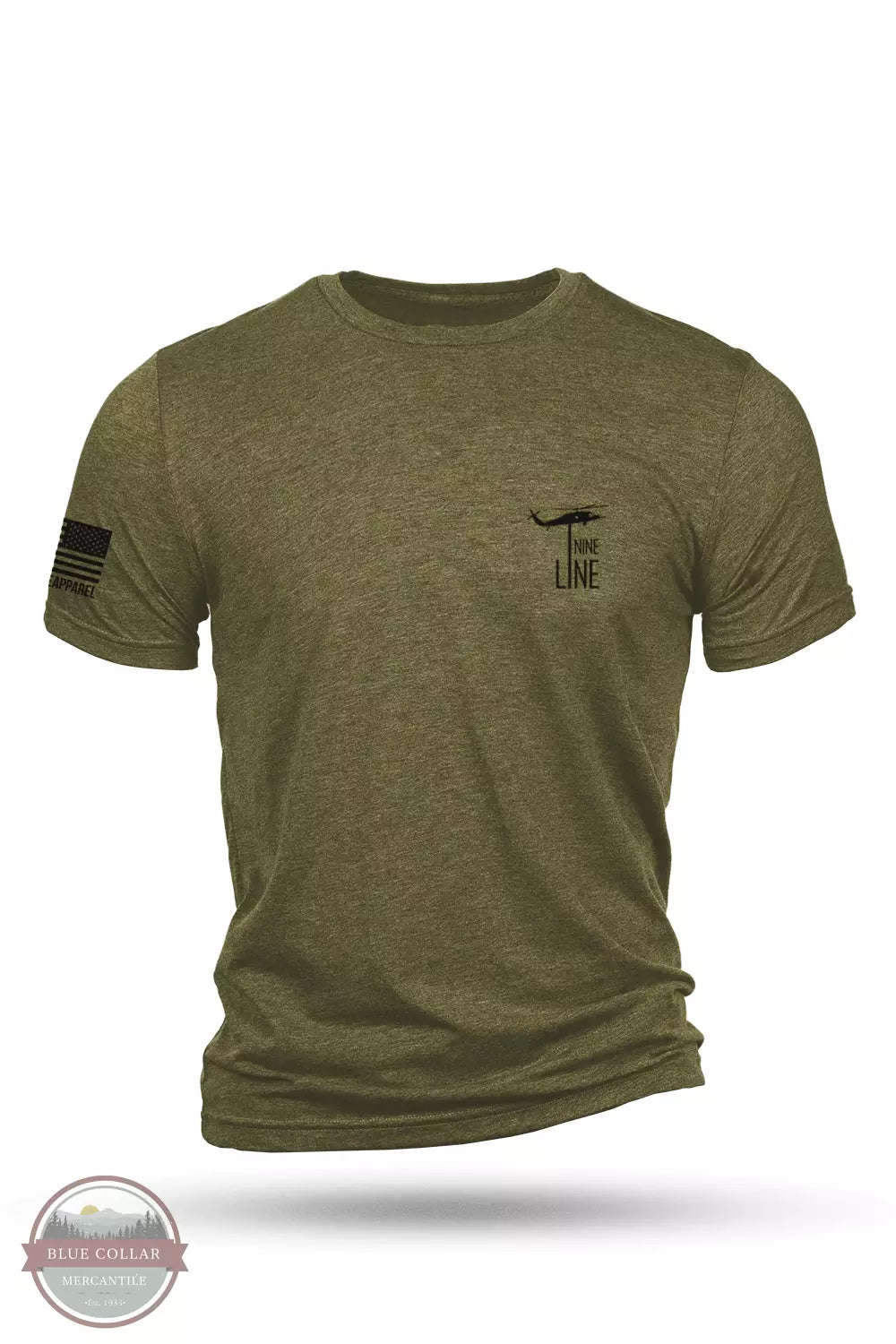 Nine Line AMERICA-TSTRI America Tri-Blend Short Sleeve T-Shirt Olive Front View