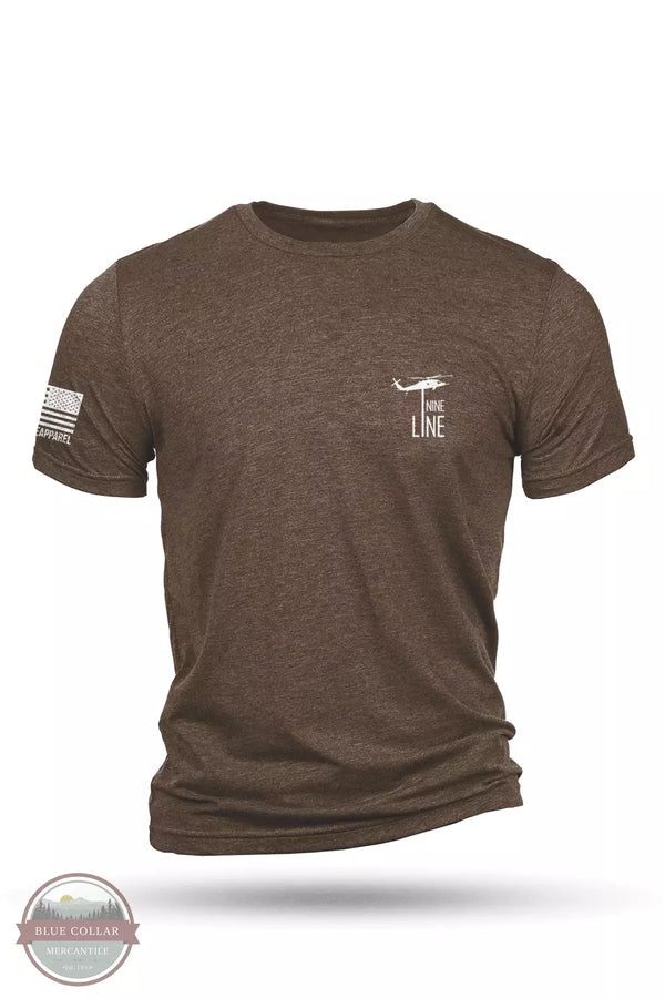 Nine Line BASIC-TSTRI Core Drop Line Tri-Blend Short Sleeve T-Shirt Brown Front View