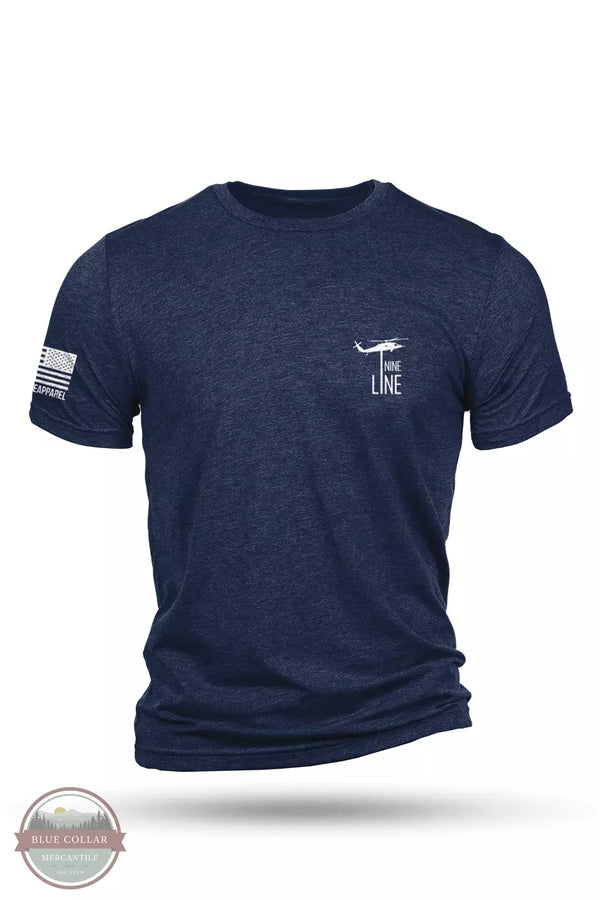 Nine Line BOTB-TSTRI-NAVY Because of the Brave Tri-Blend Short Sleeve T-Shirt in Navy Front View