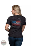 Nine Line FLAGSCH-WRVN-HTHRDARKGREY American Flag Schematic Relaxed Fit V-Neck T-Shirt in Dark Heather Grey Back View