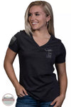 Nine Line GGRACE-WRVN Grit and Grace Relaxed Fit V-Neck T-Shirt Dark Heather Grey Front View