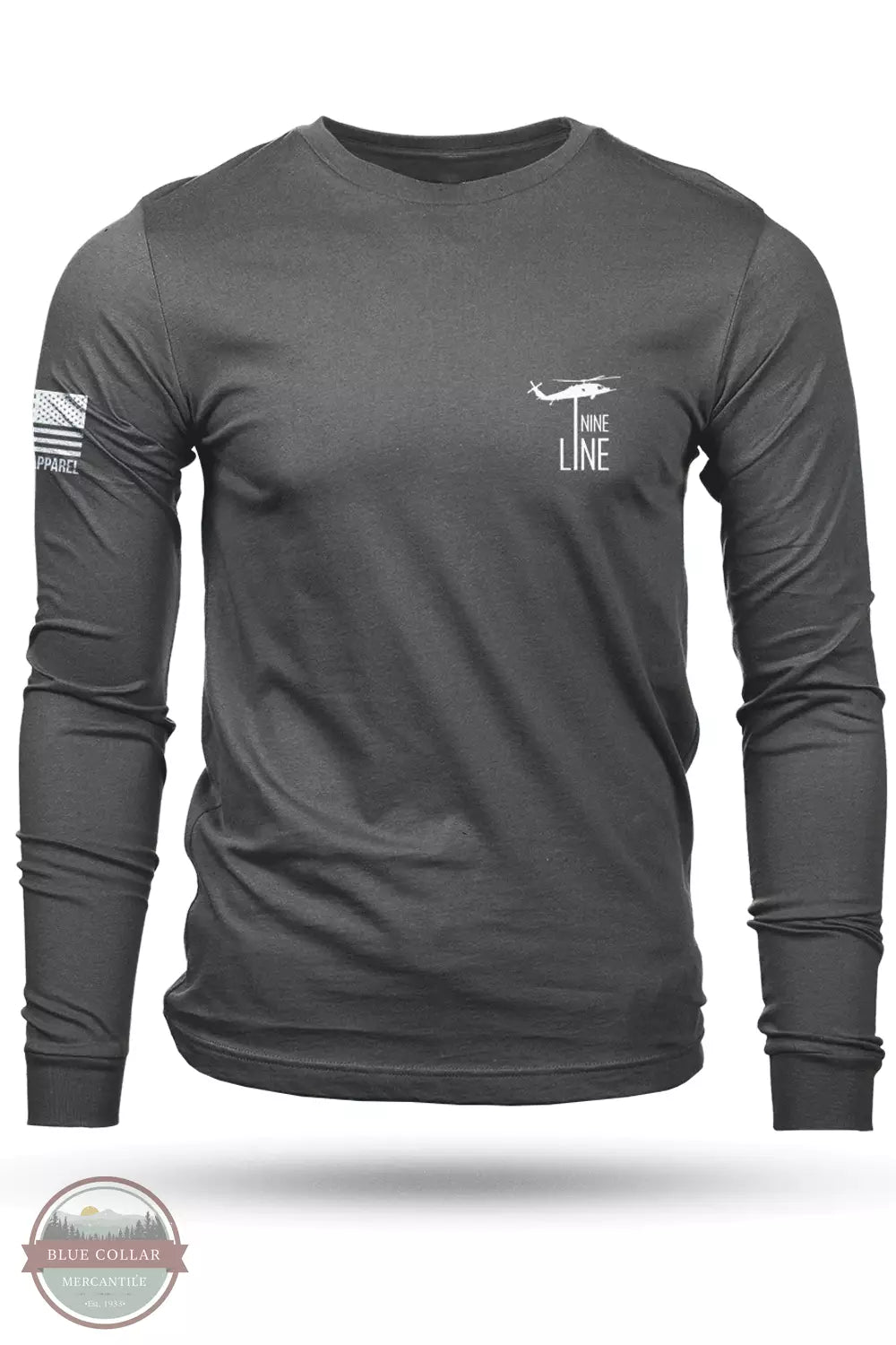 Nine Line OATH-LS-HEAVYMETAL Grey The Oath Long Sleeve T-Shirt Front View