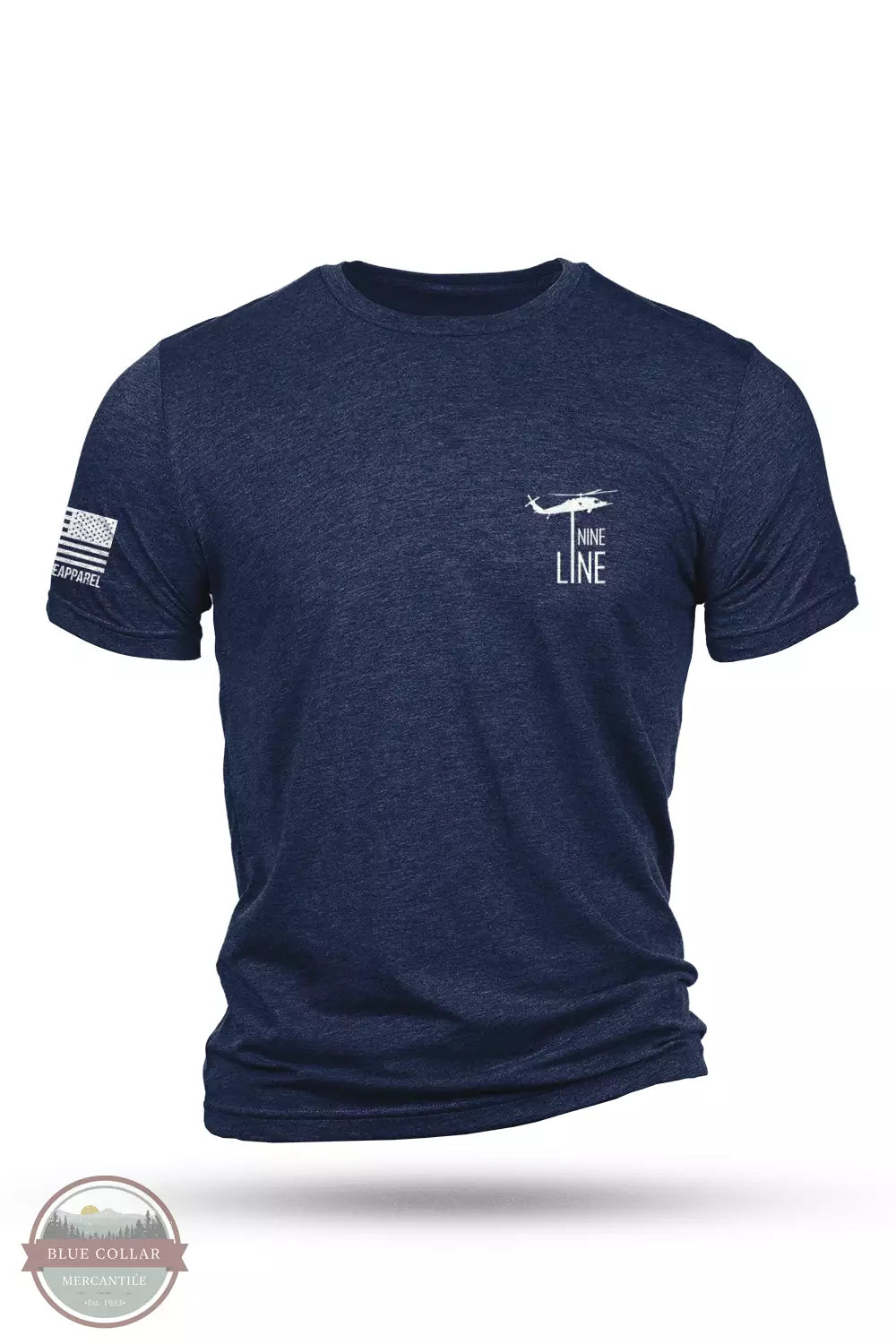 Nine Line REREAD-TSTRI-NAVY Reread Not Rewritten Tri-Blend Short Sleeve T-Shirt in Navy Front View