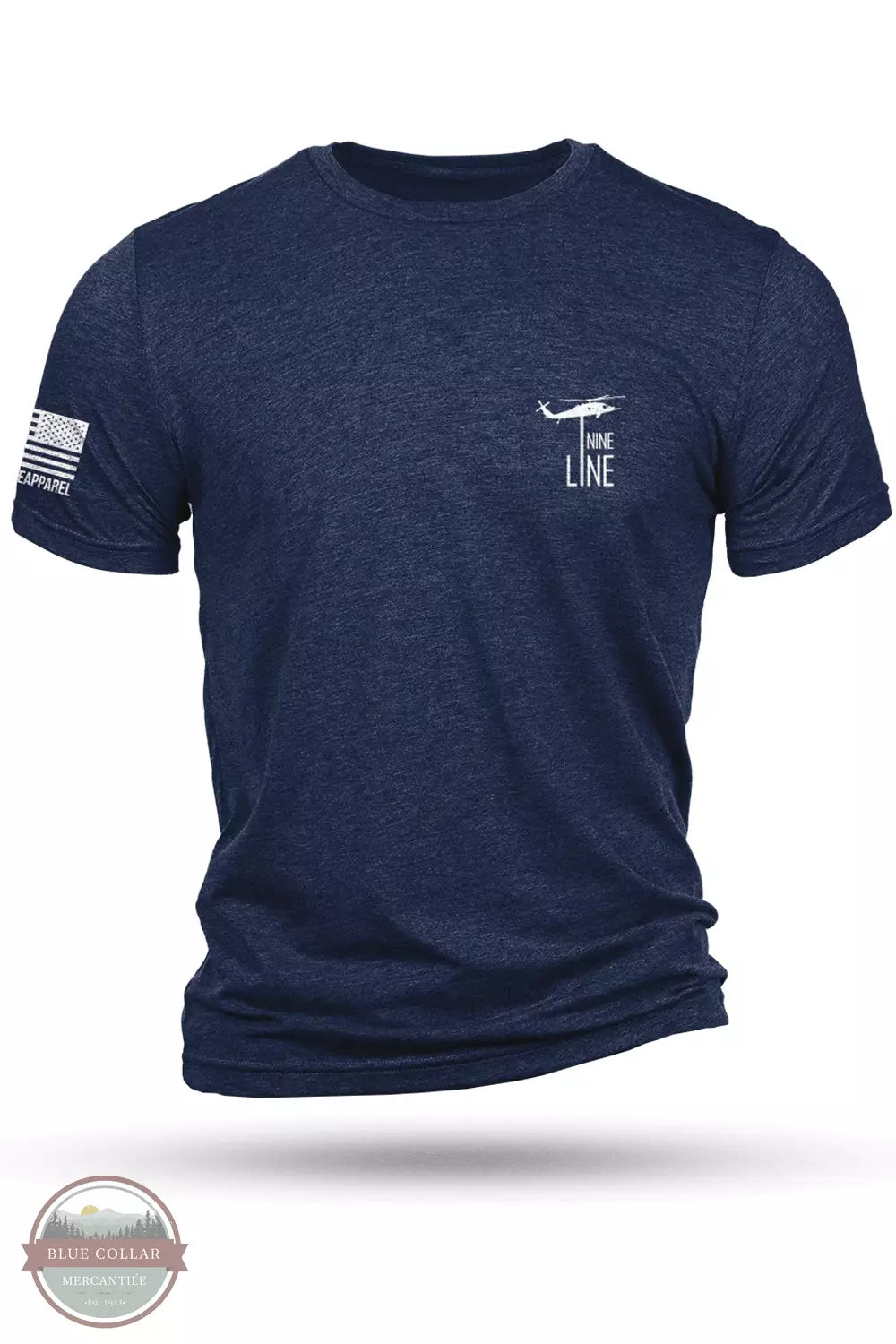 Nine Line STANDV2-TSTRI I Stand Short Sleeve T-Shirt Navy Front View