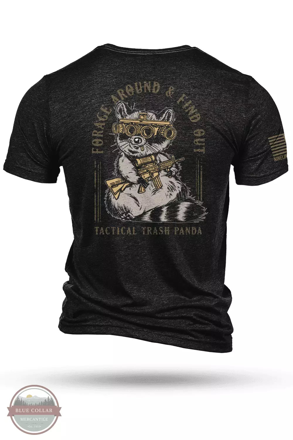 Nine Line TTPANDA-TSTRI Black Tactical Trash Panda Short Sleeve T-Shirt Back View