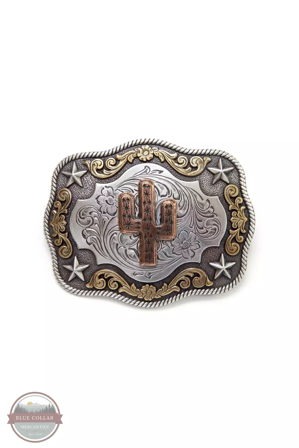 Nocona 37400 Copper Cactus Buckle with Rope Edge Front View