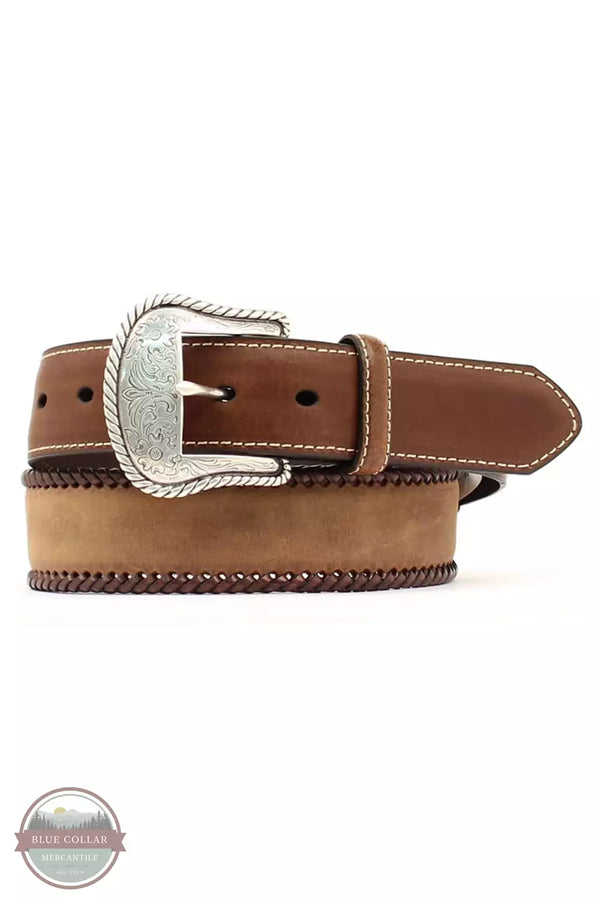 Nocona N2475644 Laced Edge Brown Belt with Round Conchos Front View