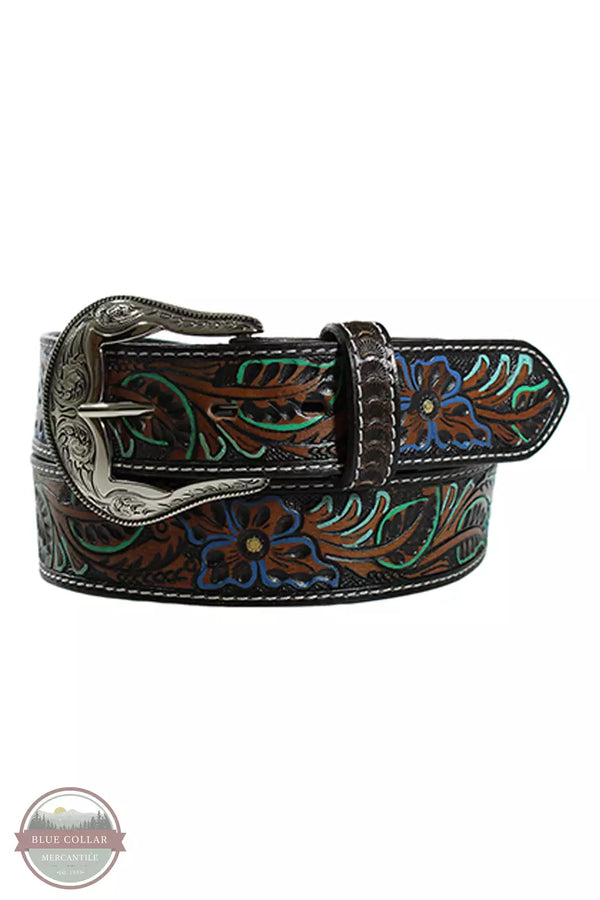 Nocona N320004402 Tooled Floral Belt Front View