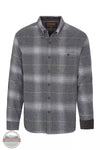 North River NRM6385 Brushed Cotton Button Down Long Sleeve Shirt in Plaid Ash Front View
