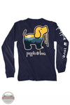 Puppie Love SPL1172 Mountain Landscape Pup Long Sleeve T-Shirt in Navy Back View