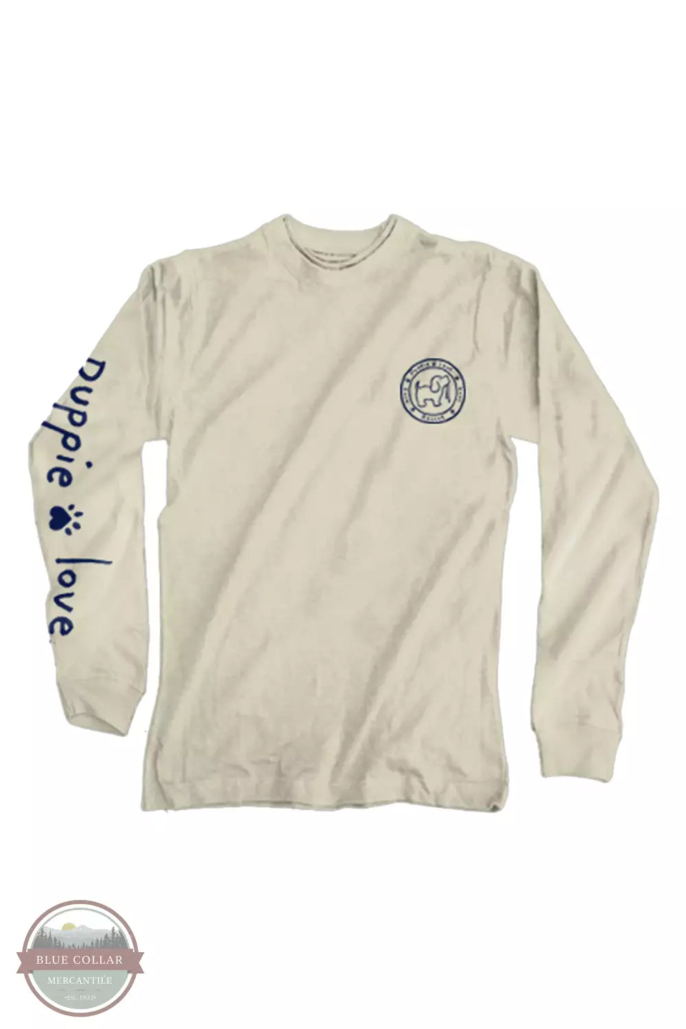 Puppie Love SPL1290 High Tides and Good Vibes Long Sleeve T-Shirt in Sand Front View